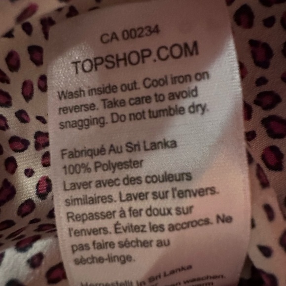 NWOT Topshop Animal Print Button Up Shirt Women’s Size 14 - Picture 5 of 10
